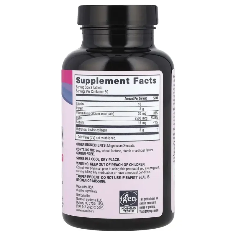 NeoCell, Super Collagen, + Vitamin C & Biotin, 180 Tablets – Image 2