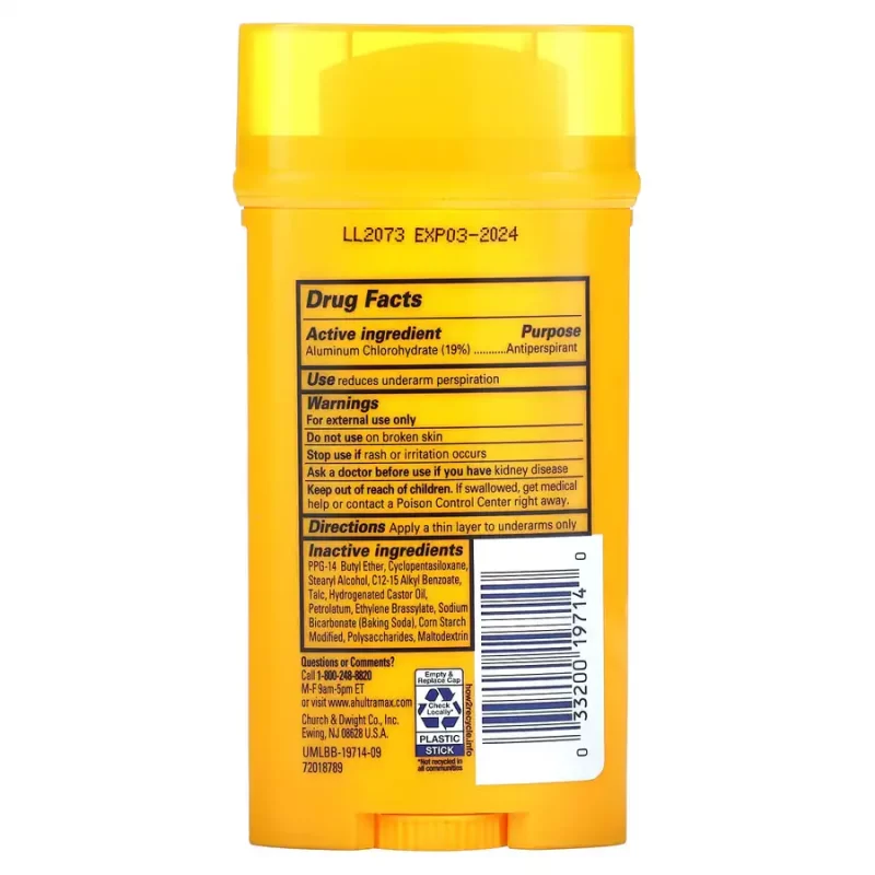 UltraMax, Déodorant Pour Hommes, Non parfumé, 73 g – Image 2