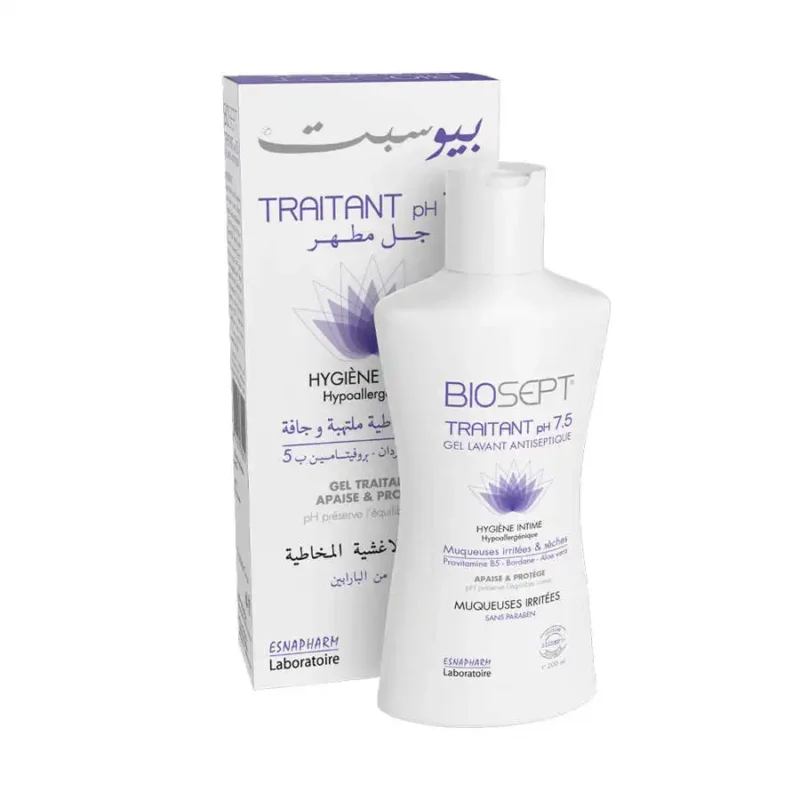 BIOSEPT PH 7.5 Gel Intime Traitant Antiseptique, 200 ml