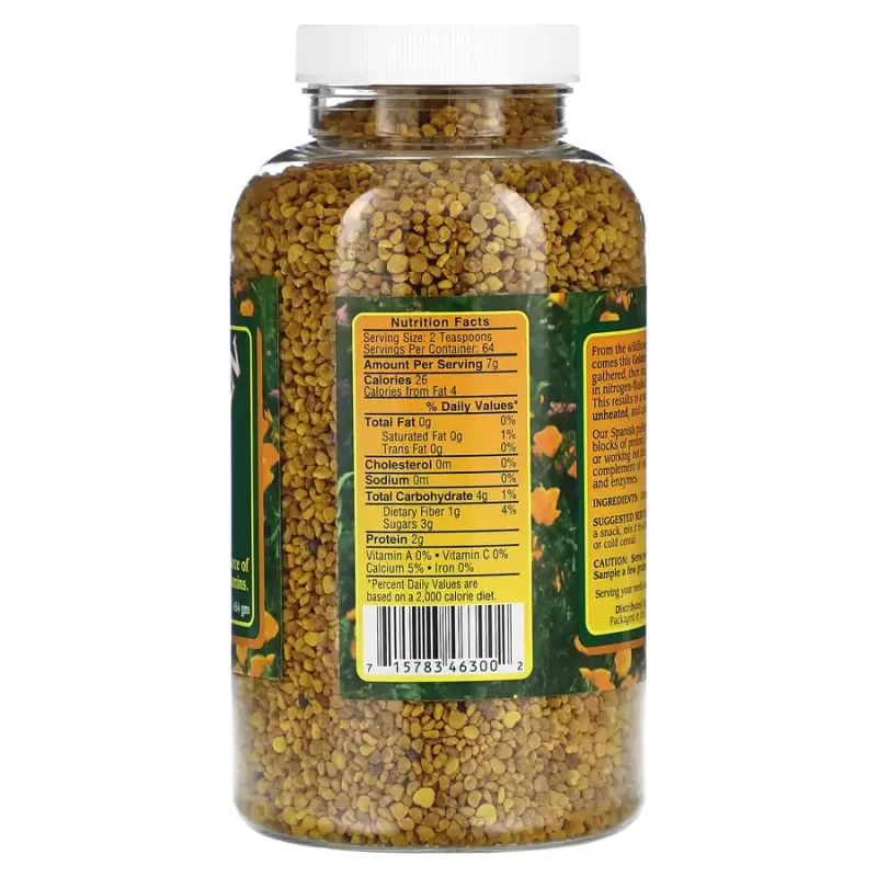 Golden Flower, Pollen d'abeilles d'Espagne, 454 g – Image 2