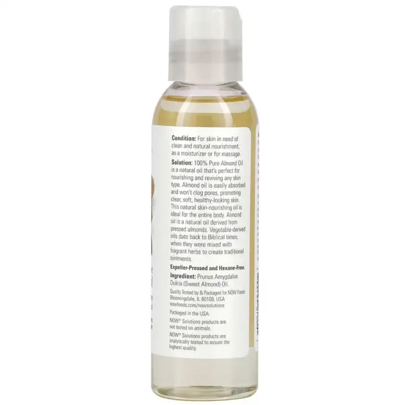 NOW Foods, Solutions, Huile d'amande douce, 118 ml – Image 2
