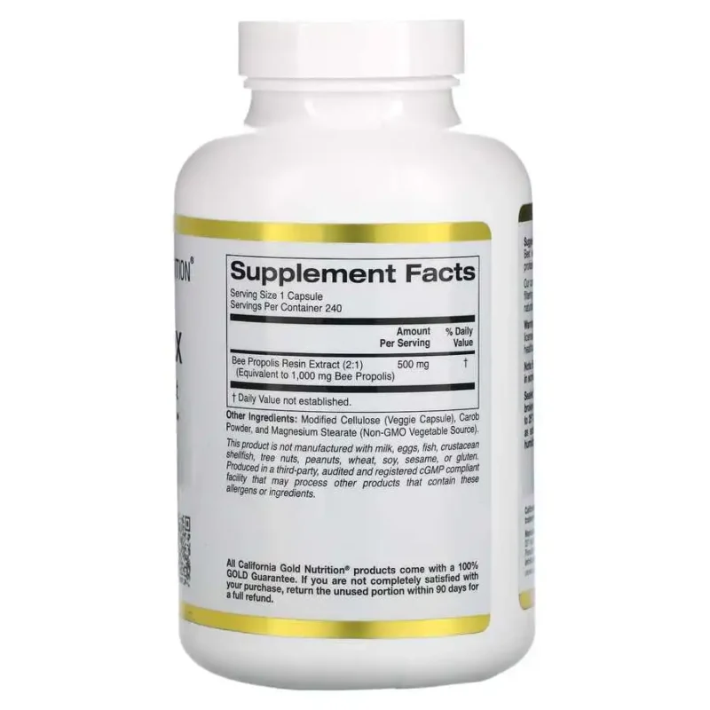 California Gold Nutrition Propolis d abeille 500mg 240 caps – Image 2