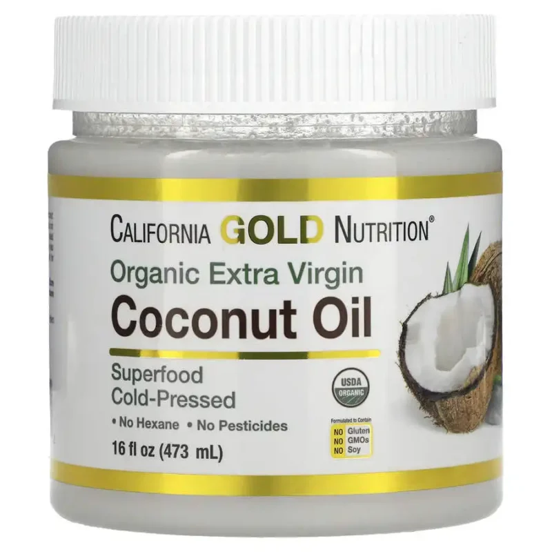 California Gold Nutrition, Huile de coco vierge, 473 ml