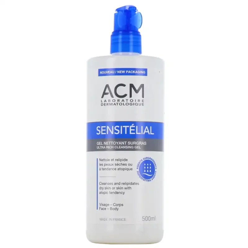 Acm Sensitélial Gel nettoyant surgras – 500 ml