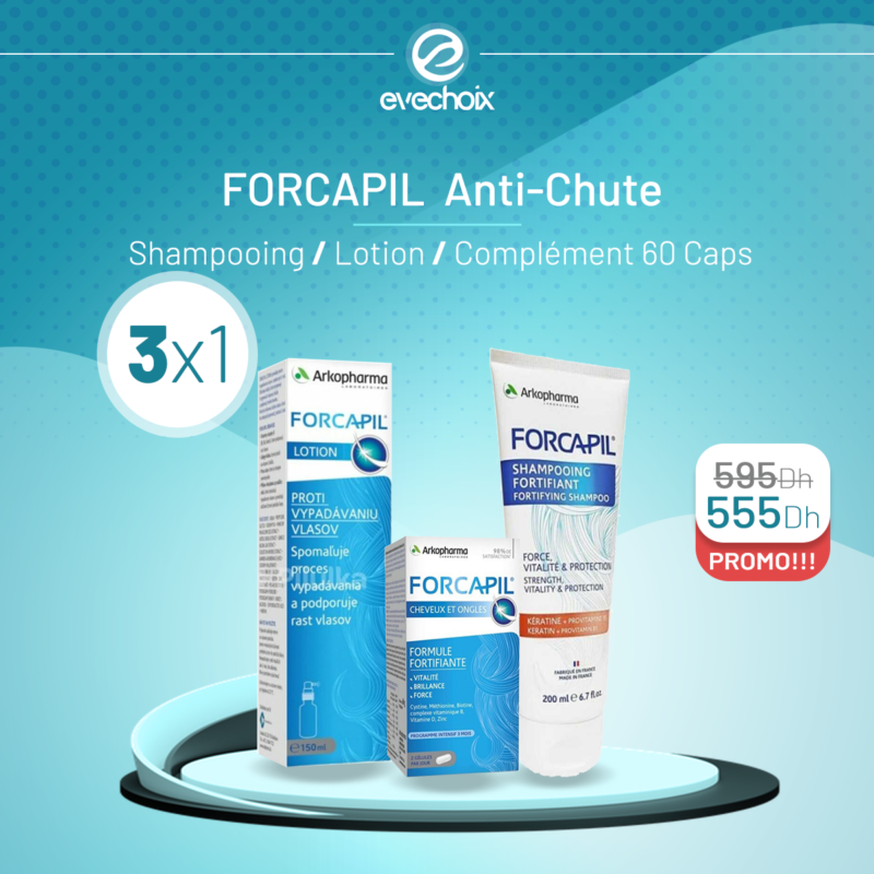 Forcapil Shampooing, Lotion et Complément, des Cheveux Forts et Sains