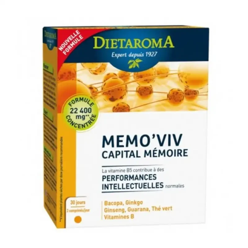 Dietaroma Mémo Viv - Capital Cérébral Mémoire 60 Comprimés