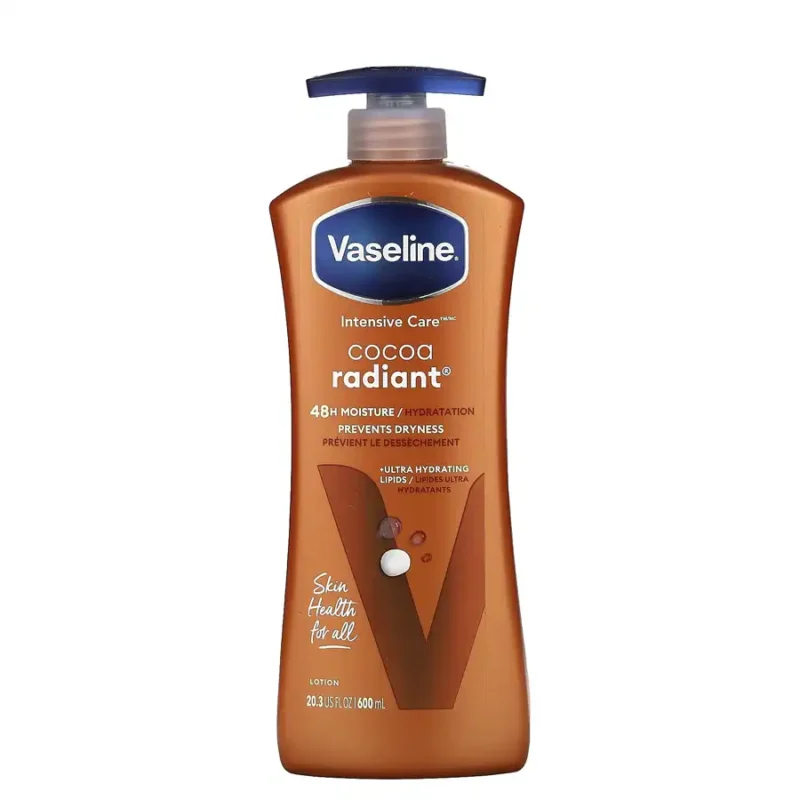 Vaseline Lotion pour le corps, Hydratation intense au beurre de cacao – 600 ml