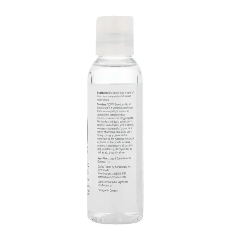 NOW Foods – Huile de noix de coco liquide pure fractionnée 118 ml – Image 2