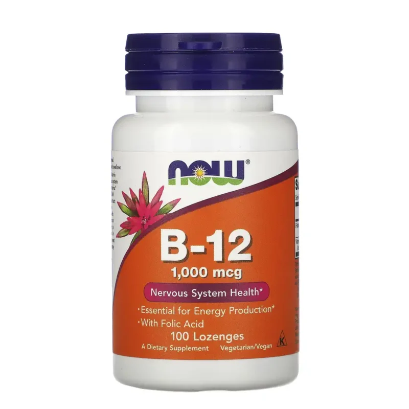 NOW Foods – Vitamine B12 1000 µg – 100 pastilles véganes