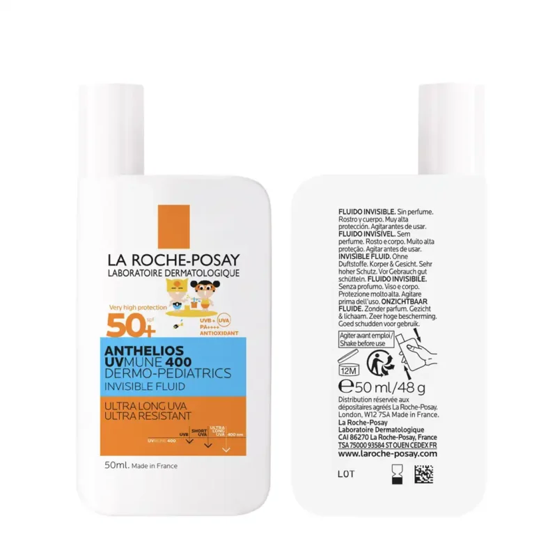 LA ROCHE-POSAY ANTHELIOS UVMUNE 400 DERMO-PEDIATRICS FLUIDE INVISIBLE SPF50+ – 50 ml